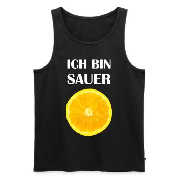 Zitrone Citrus Sauer Tropische Früchte Frucht Obst - Männer Premium Bio Tank Top - Schwarz - Vorne - Michal (187cm)