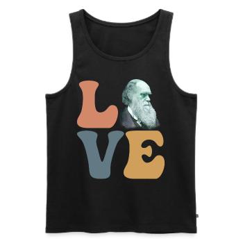 Charles Darwin Evolutionstheorie Atheist - Männer Premium Bio Tank Top - Schwarz - Vorne - AI Model Male 178 light (178cm)