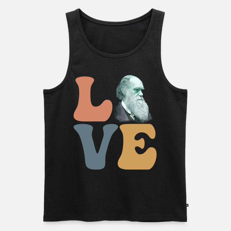 Charles Darwin Evolutionstheorie Atheist - Männer Premium Bio Tank Top - Schwarz
