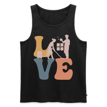 Caretaker Caretaker Cleaner - Men's Premium Organic Tank Top - black - Front - Michal (187cm)