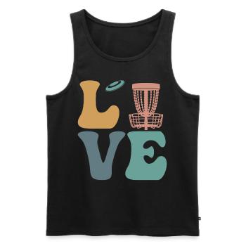 Disc Golf Disc Golfing Disc Golfer - Men's Premium Organic Tank Top - black - Front - AI Model Male 178 light (178cm)