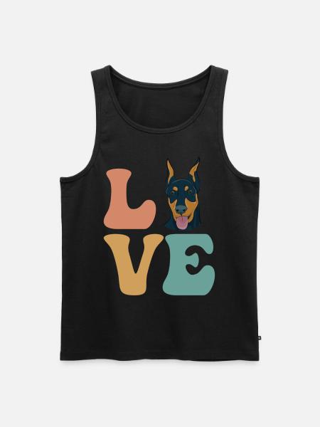 Dobermann Hund - Männer Premium Bio Tank Top - Schwarz