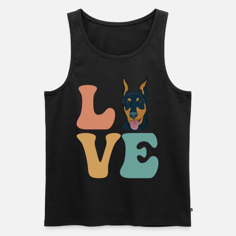 Dobermann Hund - Männer Premium Bio Tank Top - Schwarz