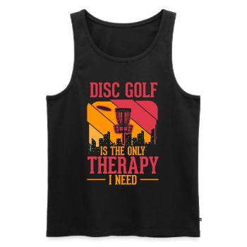 Discgolf Therapy Wurfscheibe Disc Golf - Männer Premium Bio Tank Top - Schwarz - Vorne - Michal (187cm)