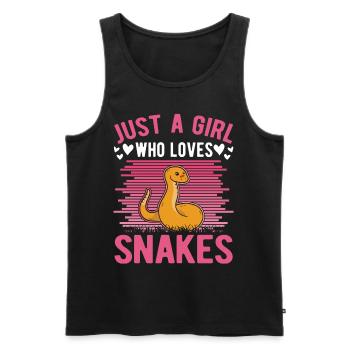 Schlangen Mädchen Kornnatter Natter - Männer Premium Bio Tank Top - Schwarz - Vorne - AI Model Male 178 light (178cm)