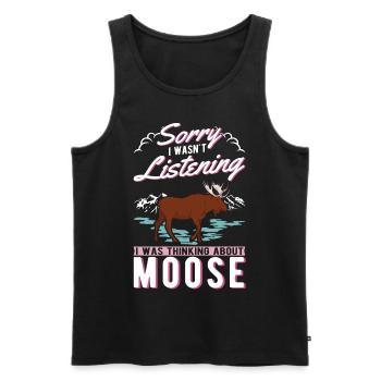 Moose Gift Elk Antlers Scandinavia - Men's Premium Organic Tank Top - black - Front - AI Model Male 178 light (178cm)