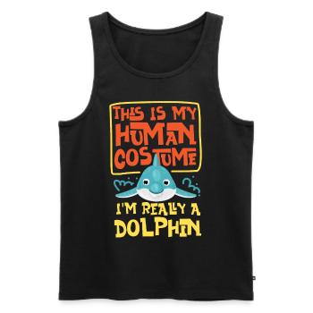 Dolphin This Is My Human Costume - Men's Premium Organic Tank Top - black - Front - Michal (187cm)