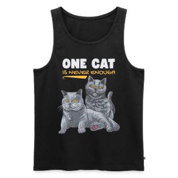 Drôle De Chat, British Shorthair, Chat Disant - Débardeur bio Premium Homme - noir - Devant - Michal (187cm)