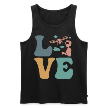 Drone Pilot Quadcopter RC - Men's Premium Organic Tank Top - black - Front - AI Model Male 178 light (178cm)