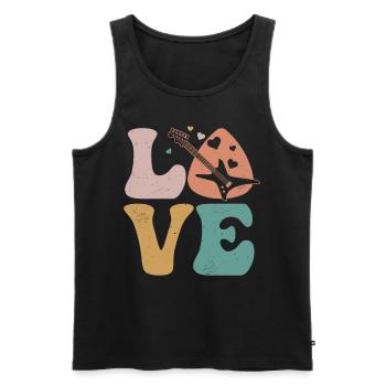 Electric Guitar Electronic Guitar Guitarist - Men's Premium Organic Tank Top - black - Front - AI Model Male 178 light (178cm)