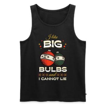 J’aime Big Bulbs et je ne peux pas mentir - Noël - Débardeur bio Premium Homme - noir - Devant - Michal (187cm)