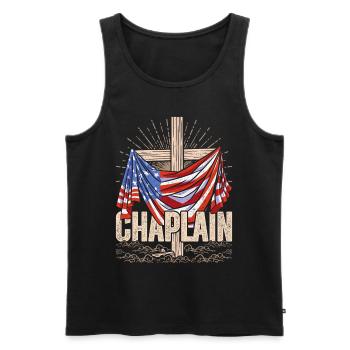 Chaplain, Clerical, Parish Priest - Men's Premium Organic Tank Top - black - Front - AI Model Male 178 light (178cm)