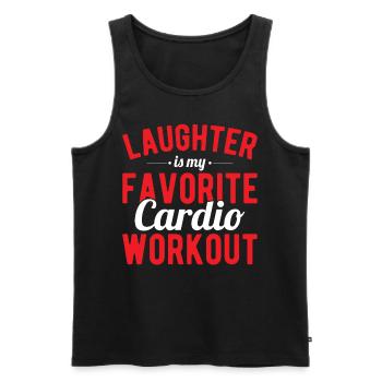 Laughter Is My Favorite Cardio Workout Jokes Humor - Männer Premium Bio Tank Top - Schwarz - Vorne - Michal (187cm)