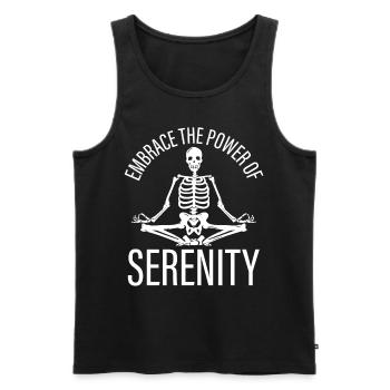Embrace Power of Serenity Spiritual Skeleton Yoga - Männer Premium Bio Tank Top - Schwarz - Vorne - AI Model Male 178 light (178cm)