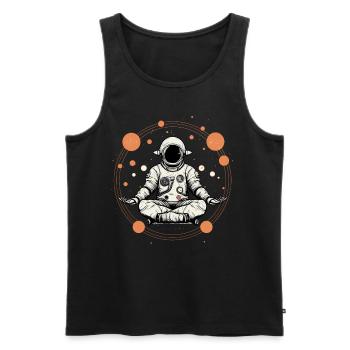 Meditating Astronaut Spiritual Yoga Lover Space - Männer Premium Bio Tank Top - Schwarz - Vorne - Michal (187cm)