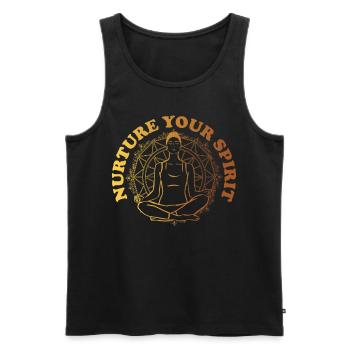 Nurture Your Spirit Yoga Meditation - Männer Premium Bio Tank Top - Schwarz - Vorne - Michal (187cm)