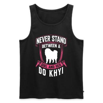 Mädchen mit Do Khyi Tibetanische Dogge - Männer Premium Bio Tank Top - Schwarz - Vorne - Michal (187cm)