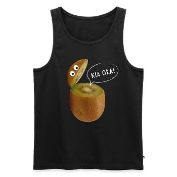 Kia Ora Kiwi New Zealand National Animal Bird Fruits - Men's Premium Organic Tank Top - black - Front - Michal (187cm)