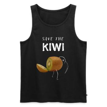 Sauvez les fruits de kiwi oiseau Nouvelle-Zélande Voyage - Débardeur bio Premium Homme - noir - Devant - Michal (187cm)