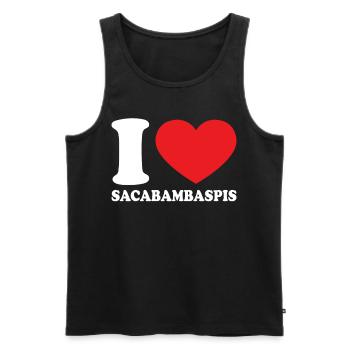 Funny Fish Meme - Men's Premium Organic Tank Top - black - Front - AI Model Male 178 light (178cm)