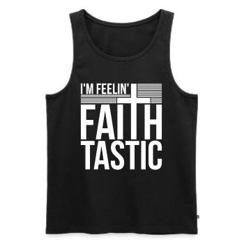 Kaplan Kleriker Pfarrer I'm Feeling Faith Tastic - Männer Premium Bio Tank Top - Schwarz - Vorne - AI Model Male 178 light (178cm)