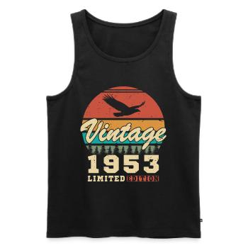Vintage 1953 Birthday Gift Vintage 1953 - Men's Premium Organic Tank Top - black - Front - Michal (187cm)