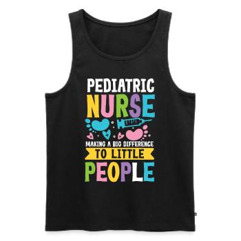 Pediatric Nurse A Big Difference To Little People - Männer Premium Bio Tank Top - Schwarz - Vorne - Michal (187cm)