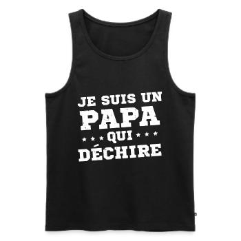 Je suis un Papa Qui Déchire Super Cadeau pour Papa - Débardeur bio Premium Homme - noir - Devant - Michal (187cm)