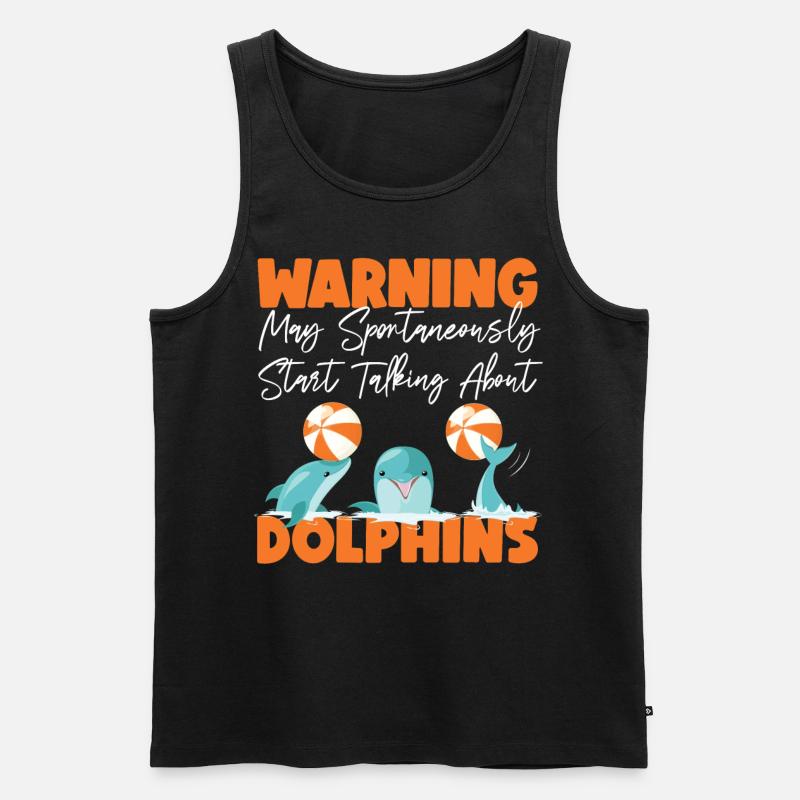 Dolphin Warning May Spontaneously - Männer Premium Bio Tank Top - Schwarz