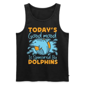 Dolphin Today's Good Mood Is - Männer Premium Bio Tank Top - Schwarz - Vorne - AI Model Male 178 light (178cm)