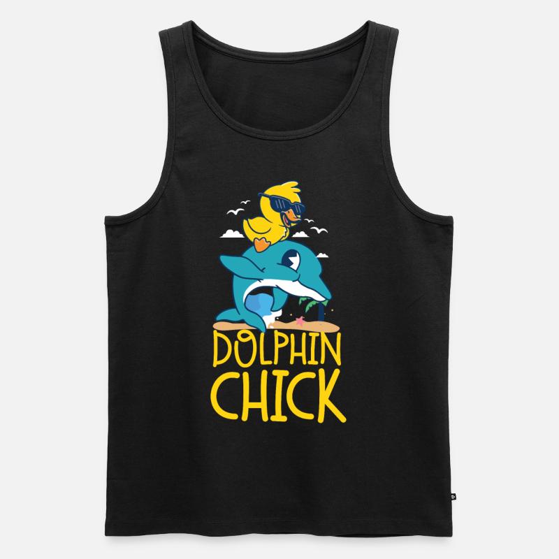 Dolphin Chicken Dolphin Chick - Männer Premium Bio Tank Top - Schwarz