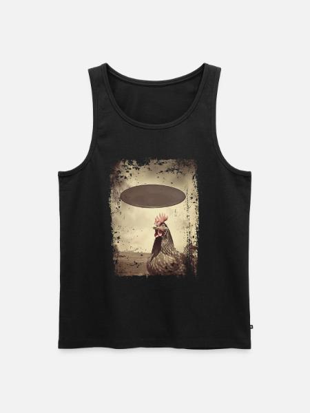 Sjov hane og kylling med UFO Retro Vintage Alien - Herre Premium økologisk tanktop - sort
