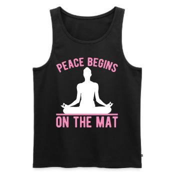 Peace Begins On The Mat Spiritual Yoga Meditation - Männer Premium Bio Tank Top - Schwarz - Vorne - Michal (187cm)