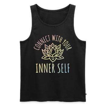 Connect with Your Inner Self Minimalist Spiritual - Männer Premium Bio Tank Top - Schwarz - Vorne - Michal (187cm)