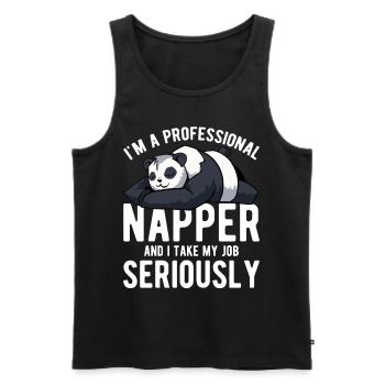 I'm A Professional Napper Funny Sleeping Panda Lov - Männer Premium Bio Tank Top - Schwarz - Vorne - AI Model Male 178 light (178cm)