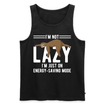 I'm Not Lazy Just On Energy saving Mode Funny Slot - Männer Premium Bio Tank Top - Schwarz - Vorne - Michal (187cm)