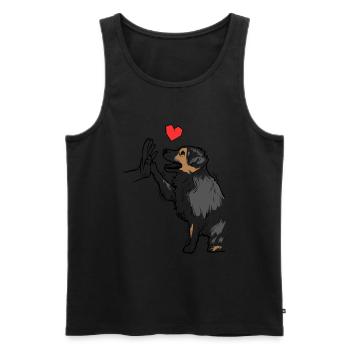 Australian Shepherd Cute Australian Shepherd - Men's Premium Organic Tank Top - black - Front - AI Model Male 178 light (178cm)