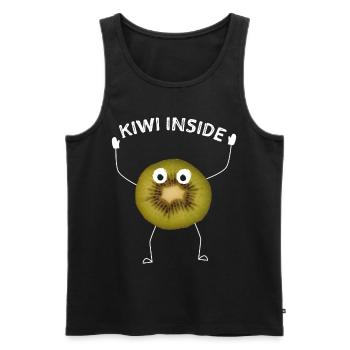 Kiwi Inside Kiwifrucht Neuseeland Neuseeländer - Männer Premium Bio Tank Top - Schwarz - Vorne - Michal (187cm)