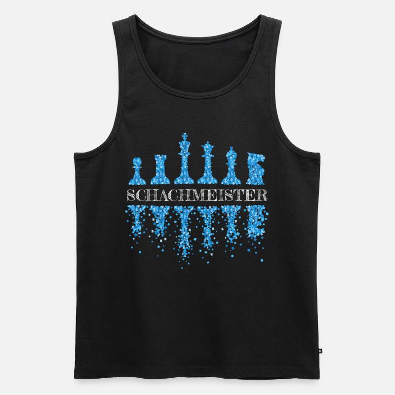 Maître d’échecs Joueur d’échecs Echecs Echec et mat - Débardeur bio Premium Homme - noir