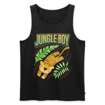 Kawaii Tiger, handgemalt, lustiger Tiger Spruch - Männer Premium Bio Tank Top - Schwarz - Vorne - Michal (187cm)