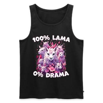 100% Lama - Niedliches Tier-Design mit Null Drama - Männer Premium Bio Tank Top - Schwarz - Vorne - Michal (187cm)
