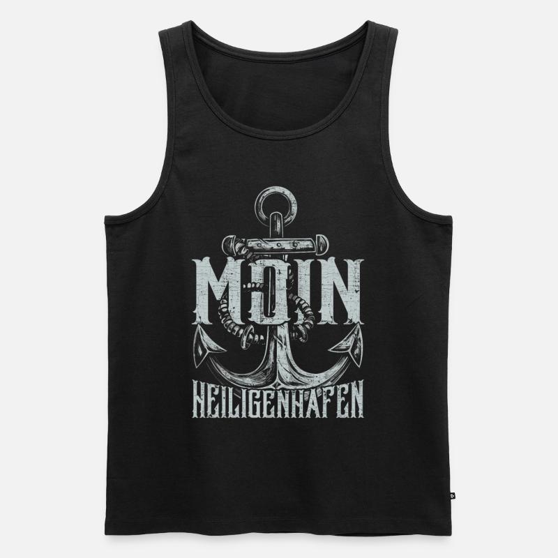 Moin Heiligenhafen - Männer Premium Bio Tank Top - Schwarz