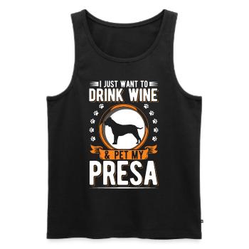 Presa Canario and Dogo Canario wine - Men's Premium Organic Tank Top - black - Front - Michal (187cm)