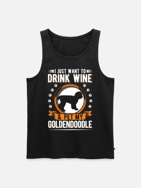 Goldendoodle et le vin - Débardeur bio Premium Homme - noir
