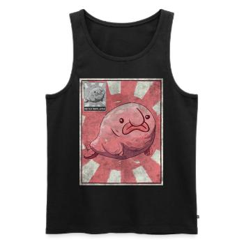 Kawaii Blobfish Affiche Japonaise - Débardeur bio Premium Homme - noir - Devant - Michal (187cm)