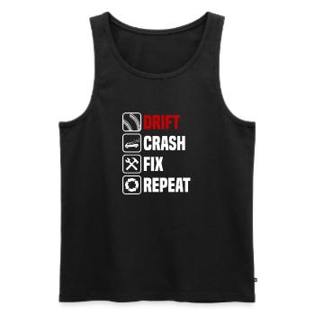 Driften crashen reparieren wiederholen - Männer Premium Bio Tank Top - Schwarz - Vorne - AI Model Male 178 light (178cm)