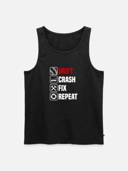 Drifting, crashing, repairing, repeating - Men's Premium Organic Tank Top - black