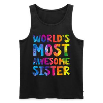 World's Most Awesome Sister - Männer Premium Bio Tank Top - Schwarz - Vorne - Michal (187cm)