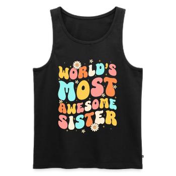 World's Most Awesome Sister - Männer Premium Bio Tank Top - Schwarz - Vorne - Michal (187cm)
