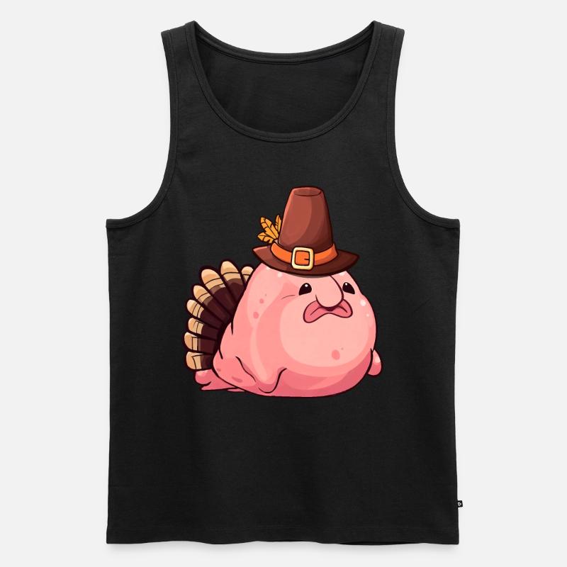 Erntedankfest Blobfisch Truthahn - Männer Premium Bio Tank Top - Schwarz